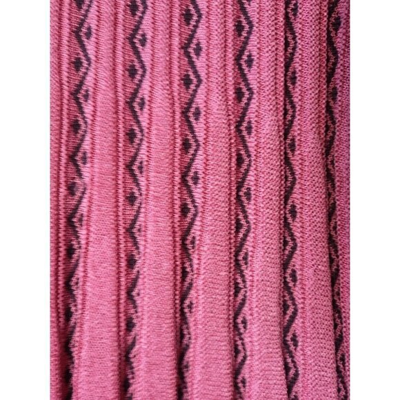 VINTAGE 70s Pleated Pink Red Midi Cable Knit Sweater Dress | TheStyleMinr.com - Picture 10 of 14